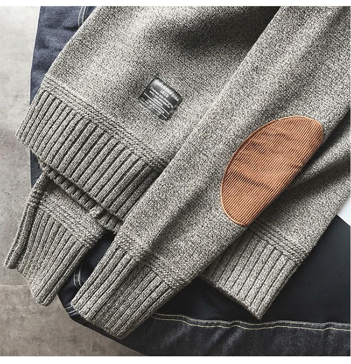 Herbstmode Lässiger Lockerer Dicker O-Ausschnitt Woll-Strickpullover Übergroßer Harajuku Streetwear Strickpullover Neuer Herrenpullover – Detail 5