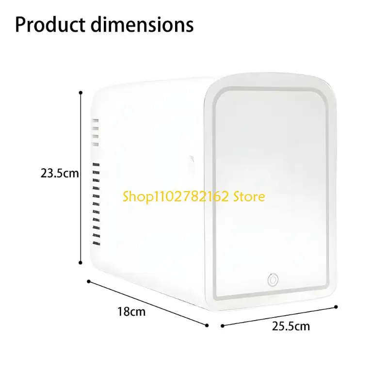 547B 4L Capacity Cosmetic Refrigerator Mini Fridge Cooling Heating Function LED Light Makeup Mirror for Various Uses