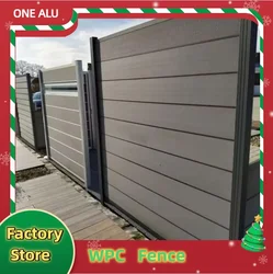 Factory Direnct High UV Plastic Garden Fence With Metal Aluminium Posts Fencing Moden Design Trellis Gates Outdoor Fence Panel