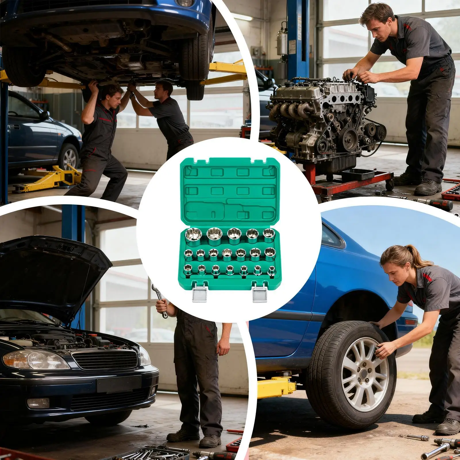 

Набор головок из зеркальной полированной легированной стали с цветком сливы, автомобильный инструмент для домашнего гаража, промышленной мастерской по техническому обслуживанию