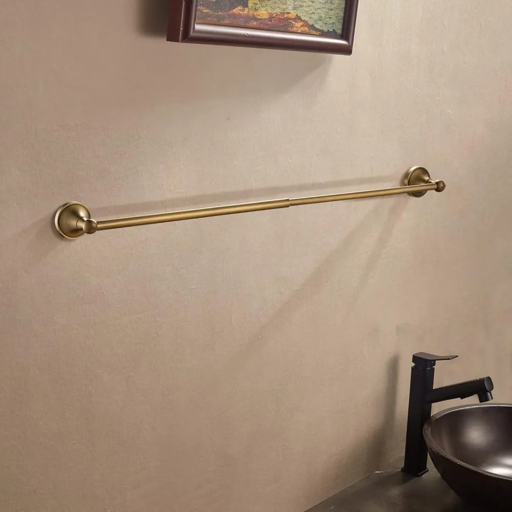 Antikes Vintage-Badezimmerzubehör-Set aus gebürstetem Messing, verstellbare Handtuchstangenbefestigungen, an der Wand montiertes Badezimmer-Hardware-Set