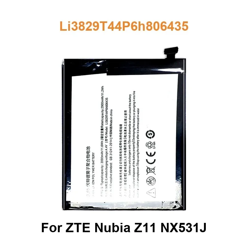 

Mobile Phone Battery For ZTE Nubia Z11 NX531J Li3829T44P6h806435 2900mAh Real Capacity