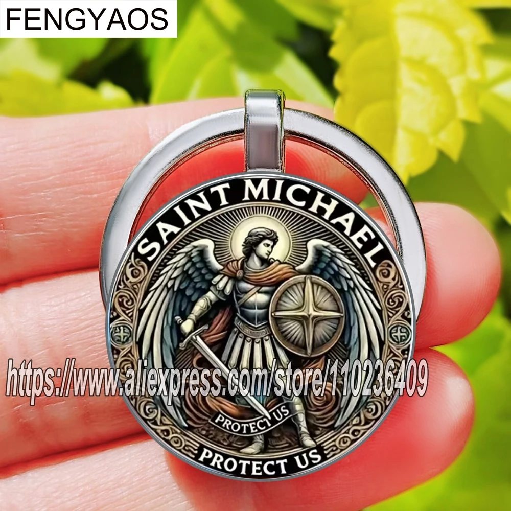 Брелок Святого Михаила Архангела, снижающий злой тамплиер, модный брелок с крестом, религиозные символические брелки, аксессуар