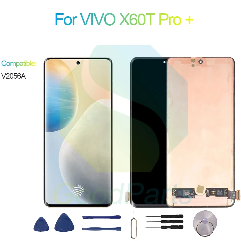 For VIVO X60T Pro + Screen Display Replacement 2376*1080 V2056A For VIVO X60T Pro Plus LCD Touch Digitizer