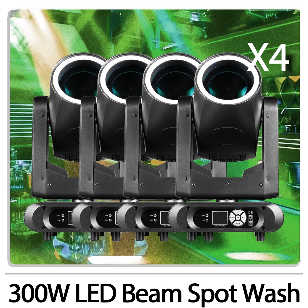

300W LED Beam Moving Head Light with ring focus wash Rainbow effect DMX512 control for DJ Disco Party wedding