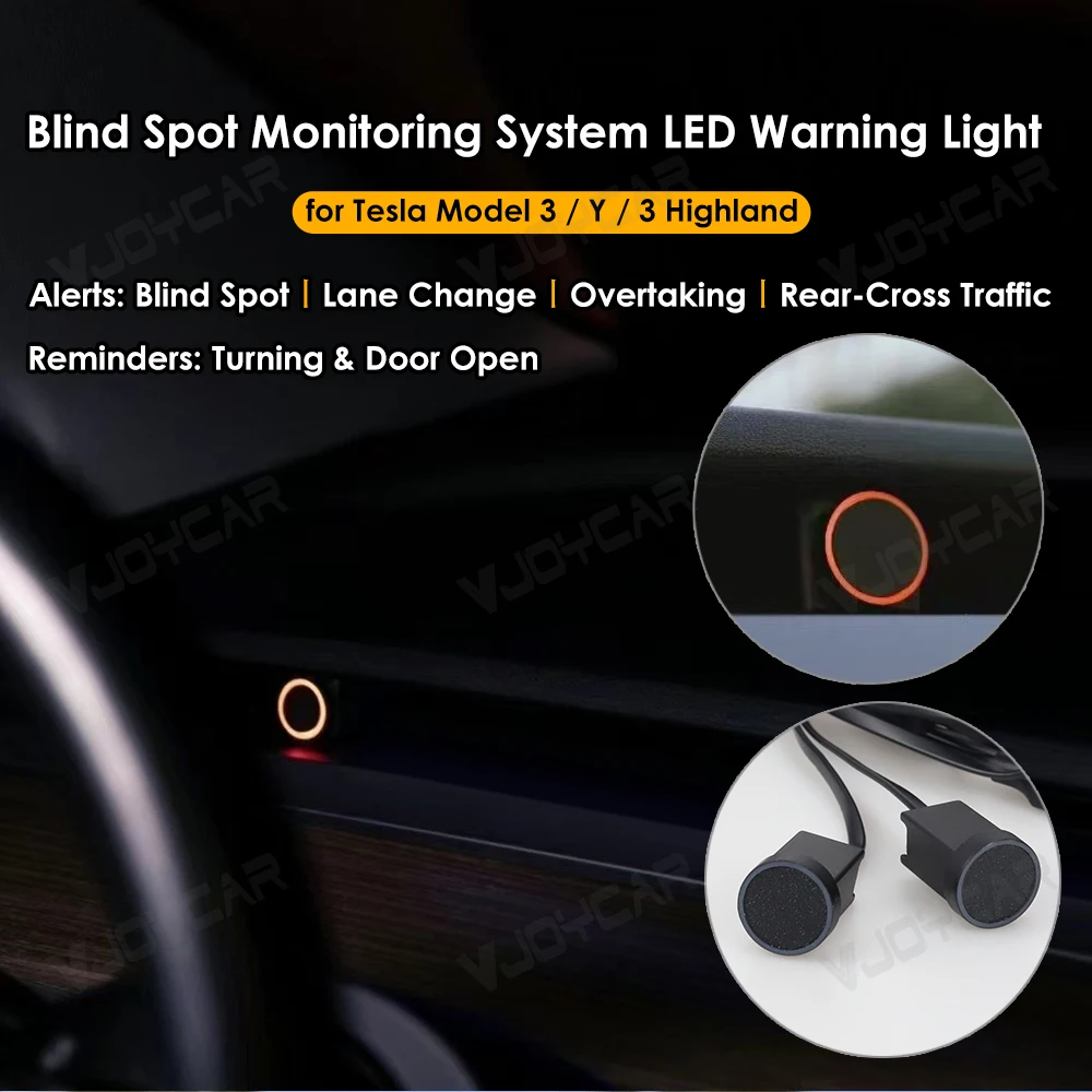 نظام مراقبة النقطة العمياء Vjoycar لطراز تسلا 3 Y Lane تغيير تنبيه نموذج 3 نظام هايلاند BSD تذكير مفتوح الباب #3