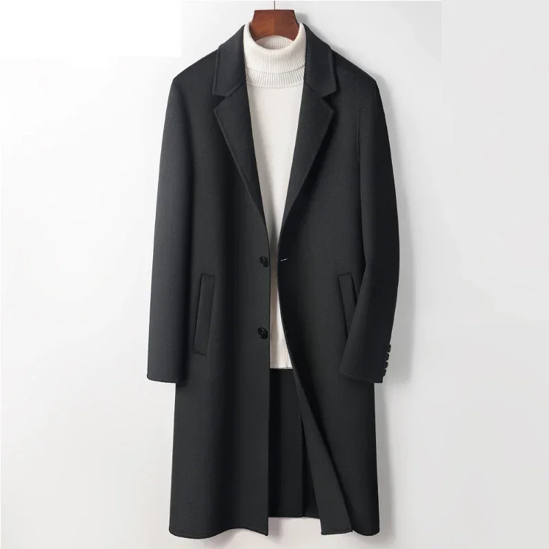 

Autumn and Winter Single Breasted Mid Length Men's Coat, Knee Length Fashionable Coat