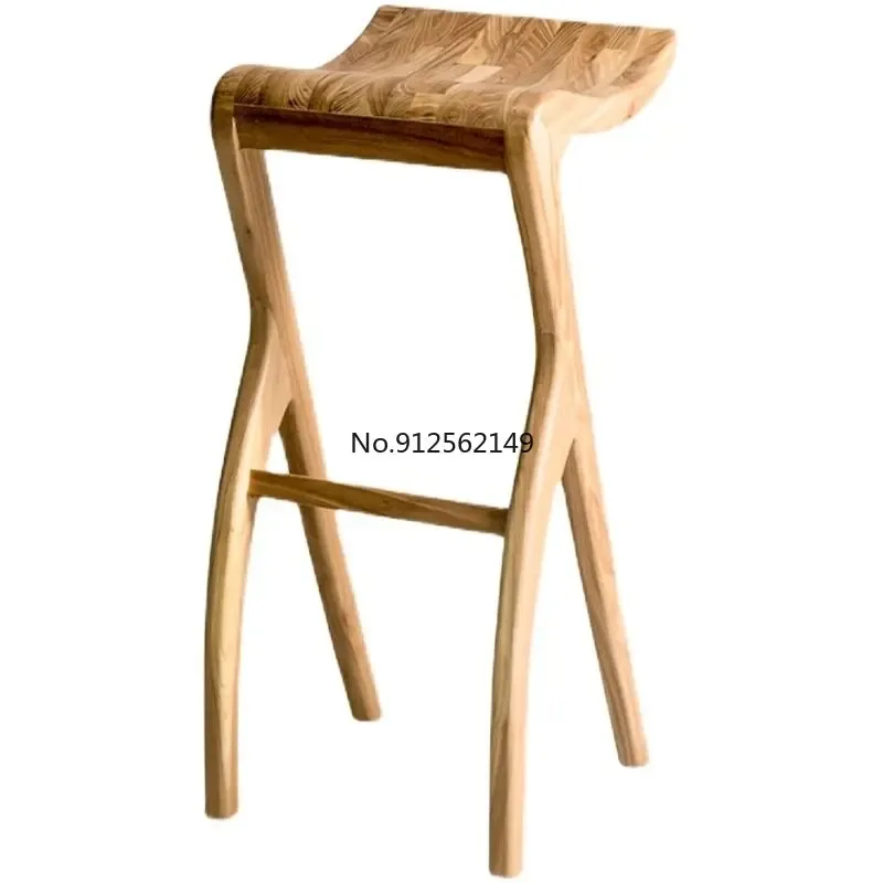 Modern minimalist solid wood home Nordic bar chair front desk high stool 아일랜드 식탁의자   banqueta alta de cozinha sillas para barra