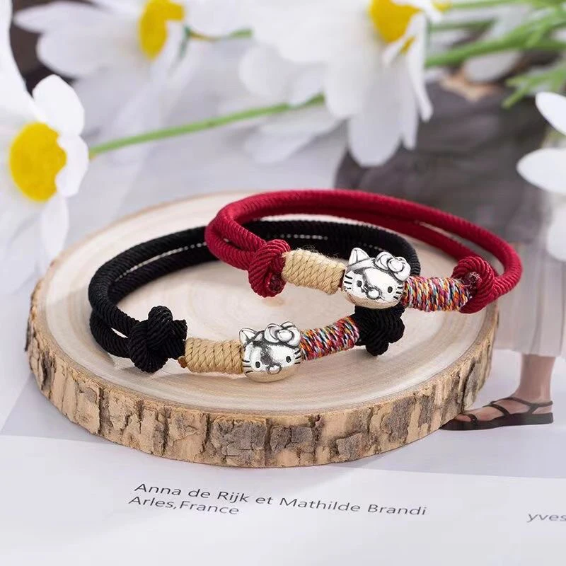 

Плетеный браслет Hello Kitty Мультяшные Парные браслеты лучший друг браслеты браслет подарок