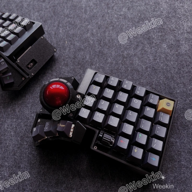 CCK-BALL Split Trackball Keyboard Wireless Dual-mode Hot Swap Split Keyboard Kit ZMK Gaming Office Accessories with Scroll Wheel