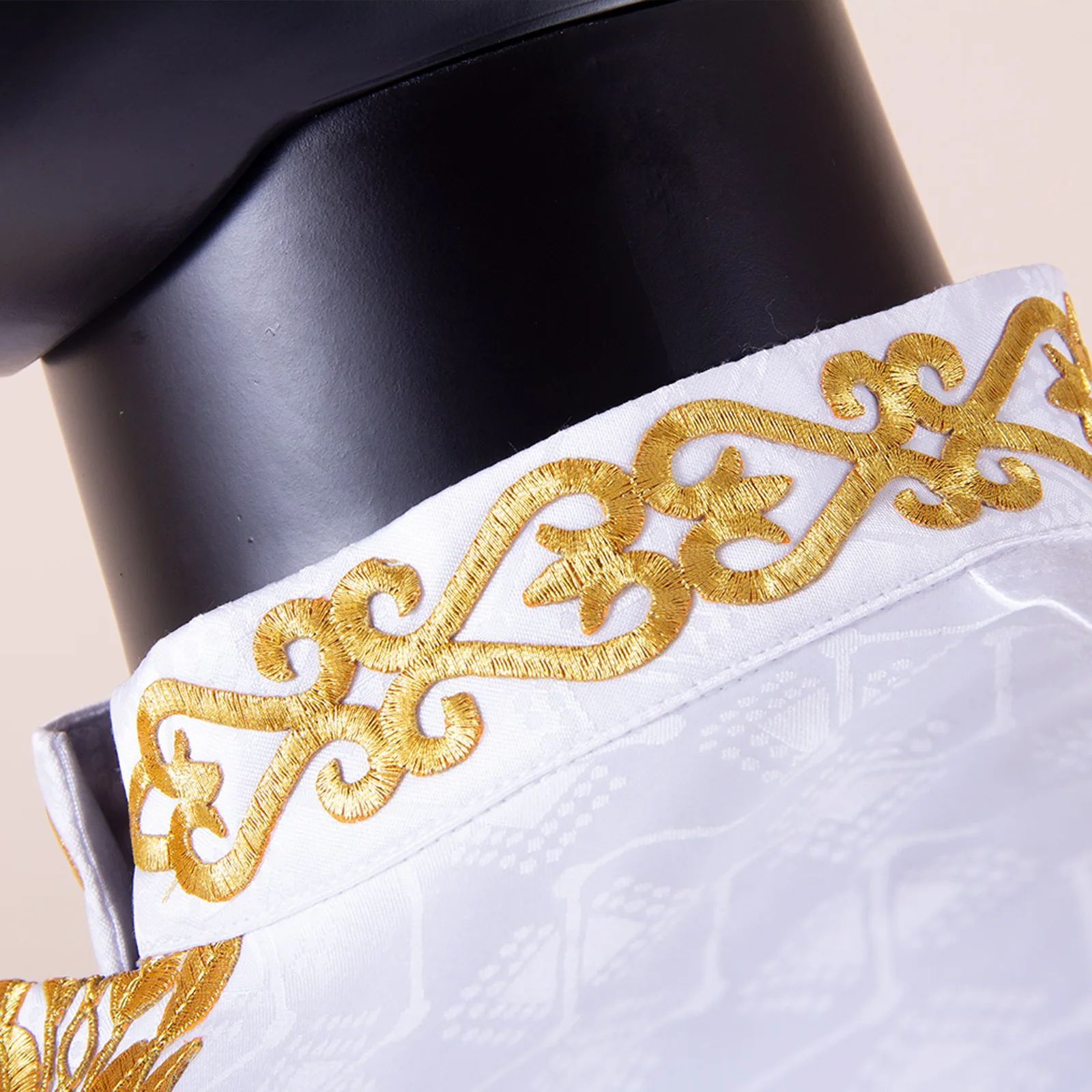 African Men Clothing Bazin Riche Men Suit 2-Piece Set Stand Collar Single Breasted Jacket Blazer Pants Party Wedding 2416082