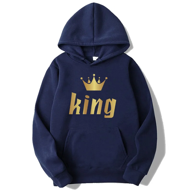 Fashionable new men's sportswear classic king print hooded sweatshirt all season daily casual sports loose hooded jacket