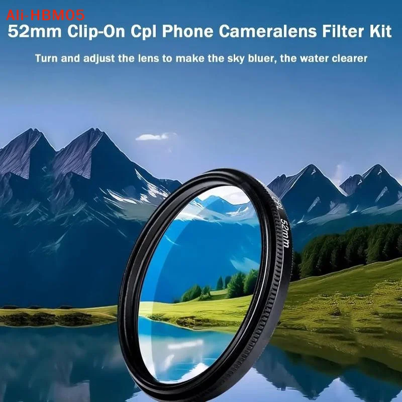 (HB05)52/67mm Clip On Phone CPL Lens Filter Anti Glare Enhanced Color Saturation For Outdoor Landscape Photography Vlog Shooting