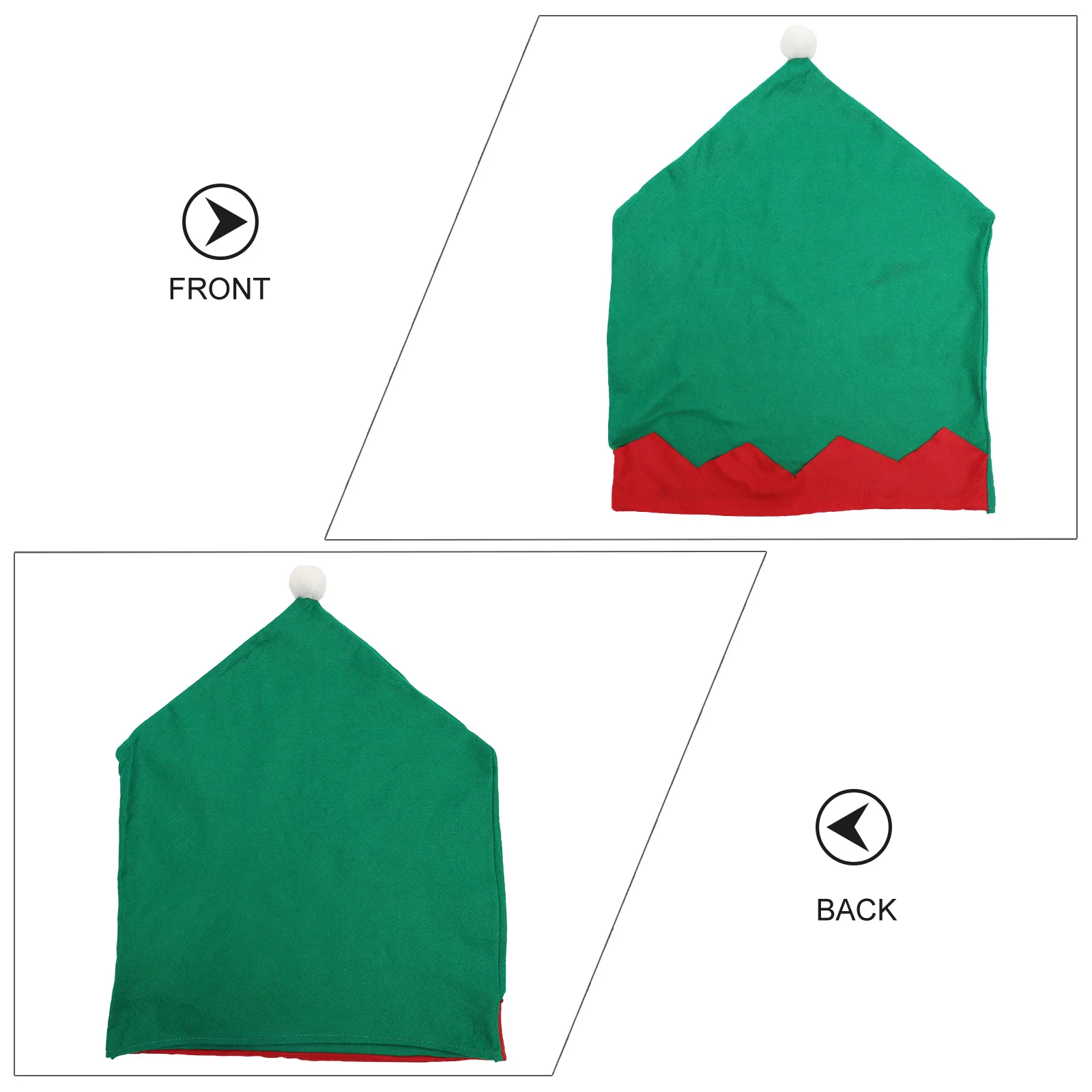 4pcs Chair Cover Christmas Pattern Dining Seat Slipcover Washable Holiday Party Decoration Home Banquet Use Green