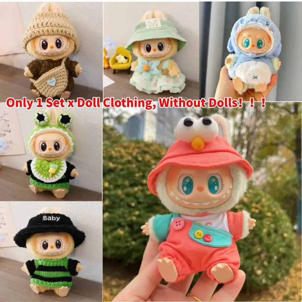 17 centimetri Carino Mini Peluche Vestiti della Bambola Vestito Accessori Per La Corea Kpop Eso Labubu II Idol Bambole Seduta Vestiti Del Partito Regalo FAI DA TE