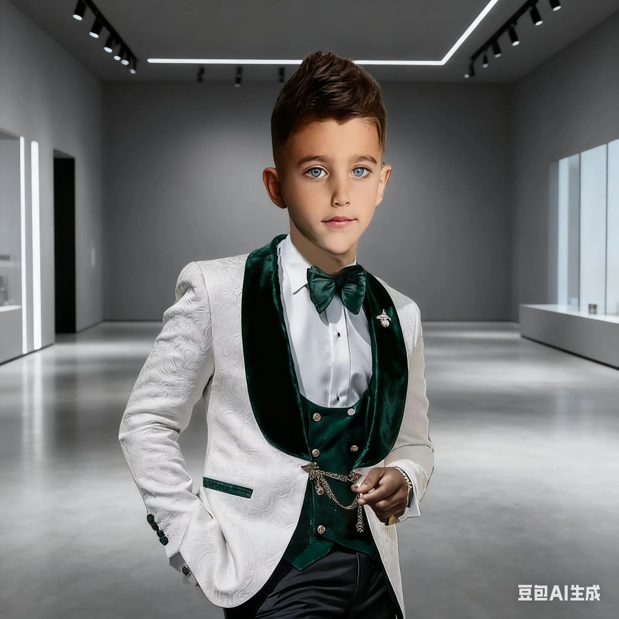 

Boy's Suits For Wedding White Floral Jacquard Blazer Vest Pants 3 Pieces Flower Kids Tuxedo Tailor-Made Children Party Clothing
