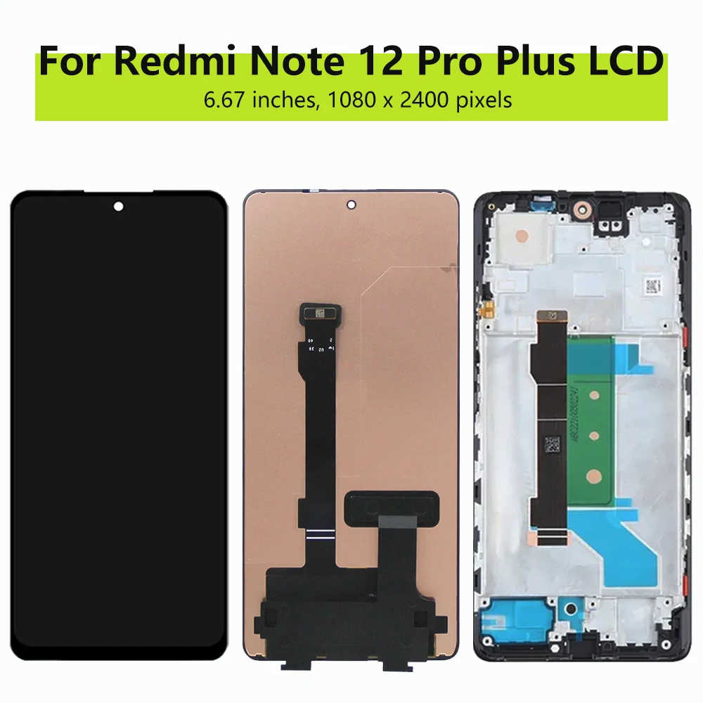 AMOLED for Xiaomi Redmi Note 12 Pro+ Plus 22101316UCP Lcd Display Touch Screen for Xiaomi Redmi Note 12 Pro 5G 22101316C