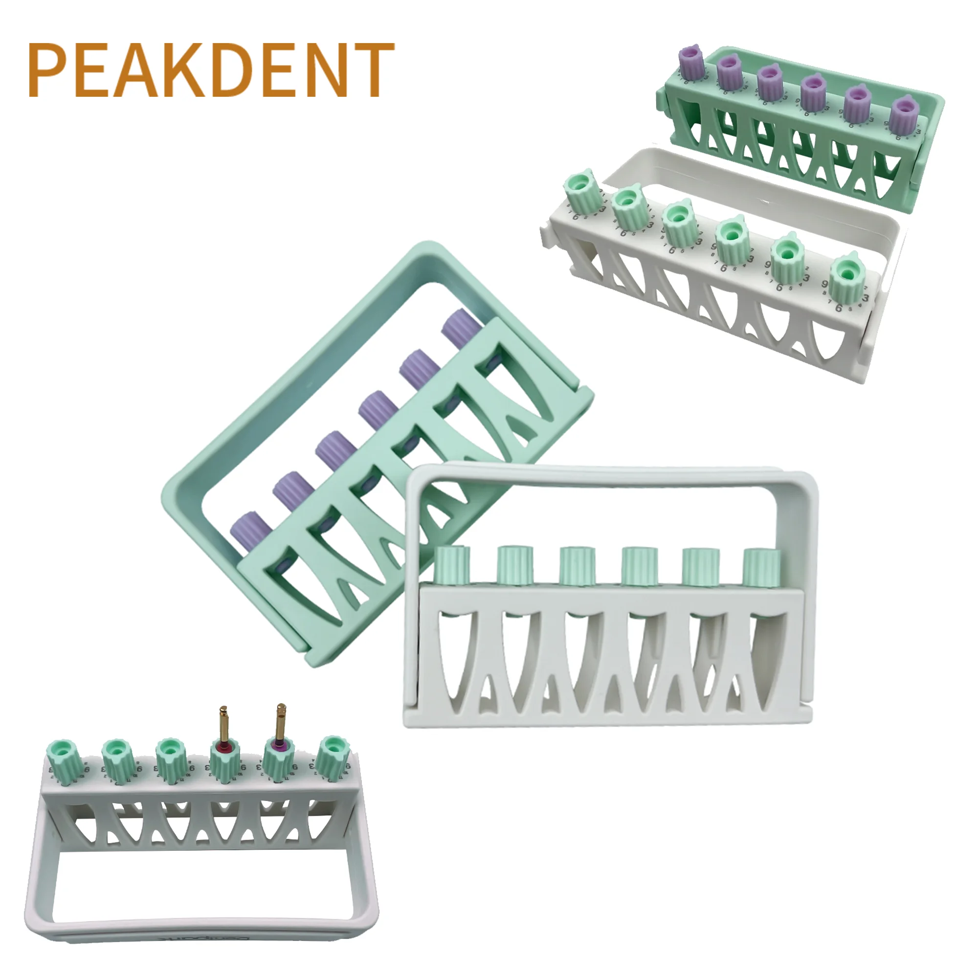 6Hole Dental Endo File Holders Counting Disinfection Box Dentist Endodontic Root Canal File Sterilization Case Rack