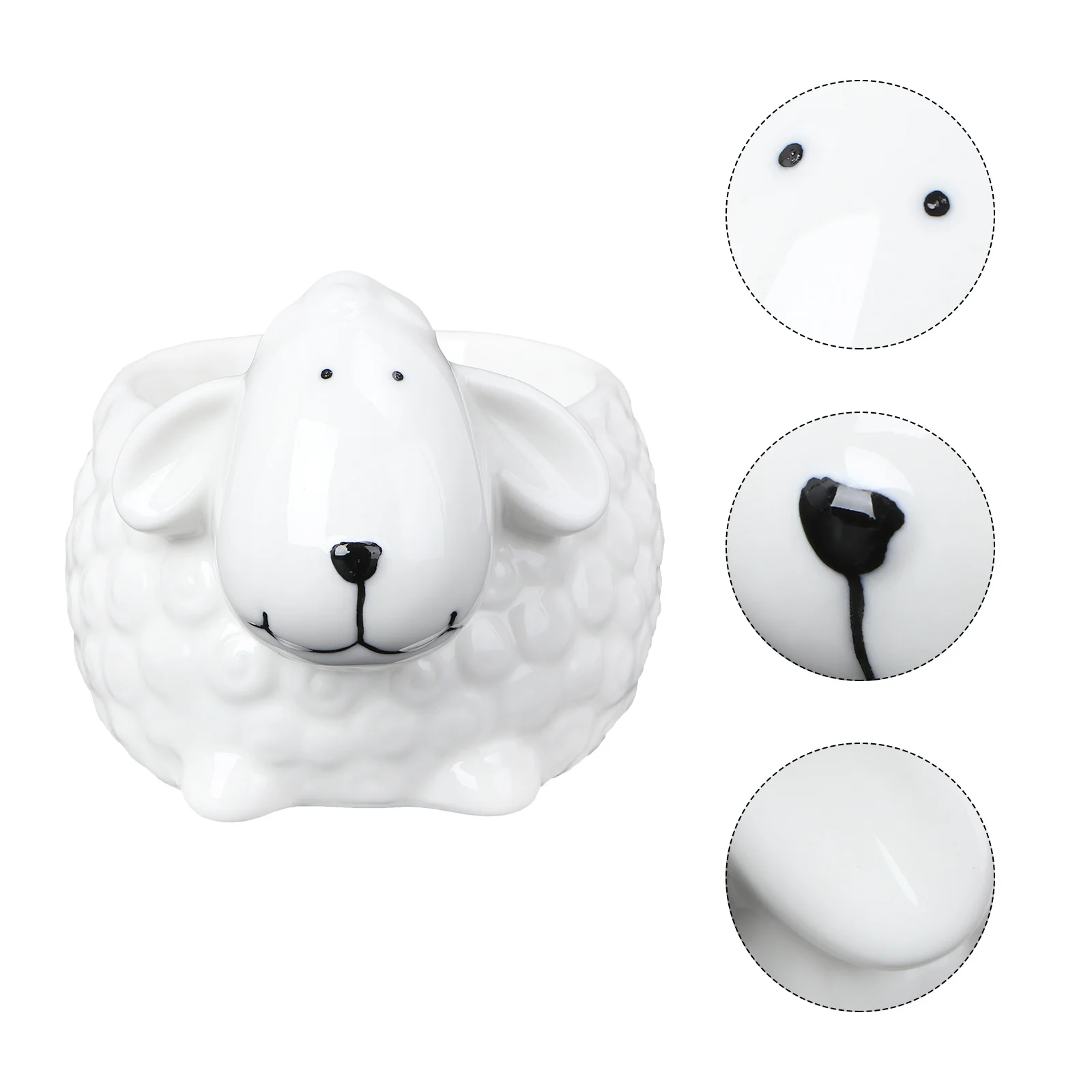 

1Pcs Assisted Food Bowl Creative Sheep Shaped Ceramic Bowl for Baby Kids Feeding and Home Decor White Premium Tableware