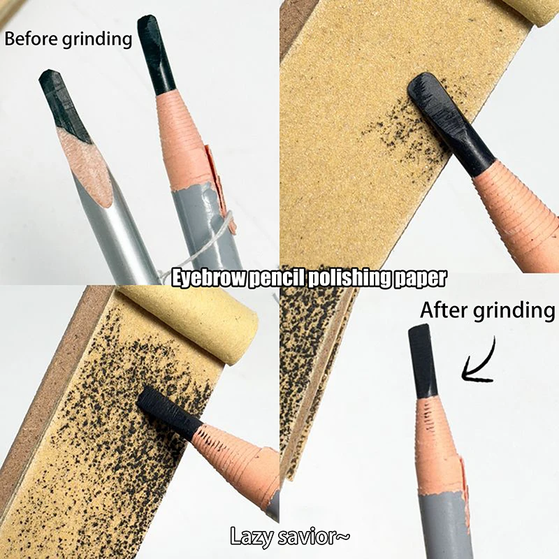 Makeup Eyebrow Pencil Sandpaper Board Grinding Tool Polishing Pen Tip Rub Brush Sharpening Sandpaper Fine Point Makeup Tool image 3