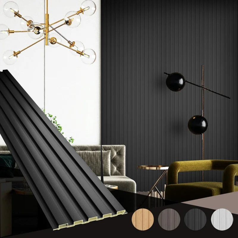 

Акустические стеновые панели из ламелей (8 штук, 114 x 6 дюймов). 3D-панели для декора внутренних стен.