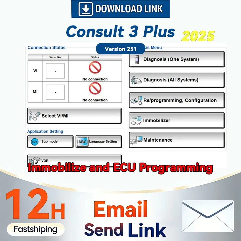 

2025 NEW version For Nissan Consult III For Nissan Consult 3 Plus 241 Diagnostic Software Support Immobilize and ECU Programming