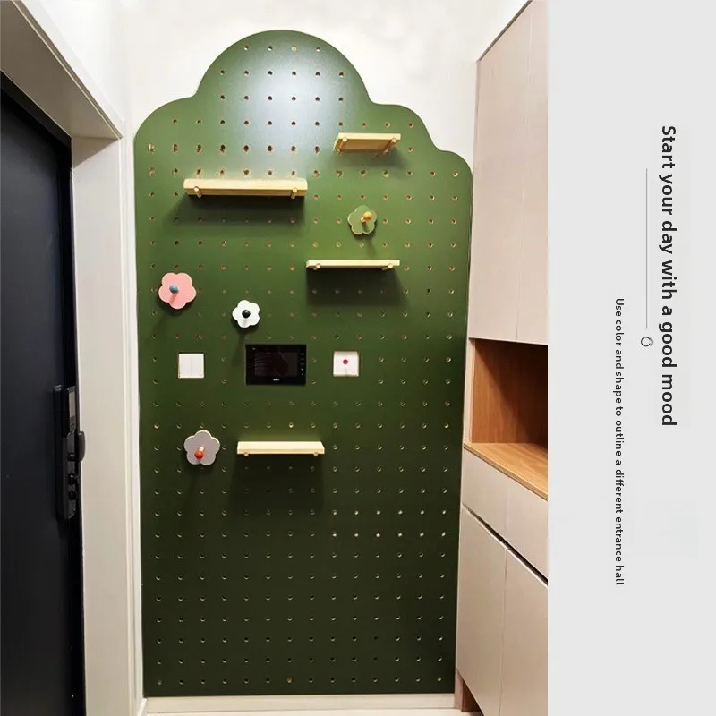 

Nordic Solid Wood Pegboard Storage Wall Organizer Kitchen Bedroom Hallway Display Shelf Keepers Pegboard Wall Mounted Pegboard