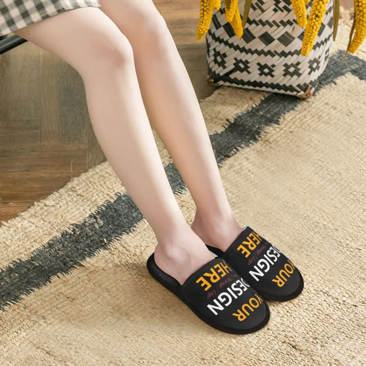 Custom Your Design Here House Slippers Warm Personalized Customized Logo Printed Memory Foam Fluffy Slipper Indoor Outdoor Shoes image 5