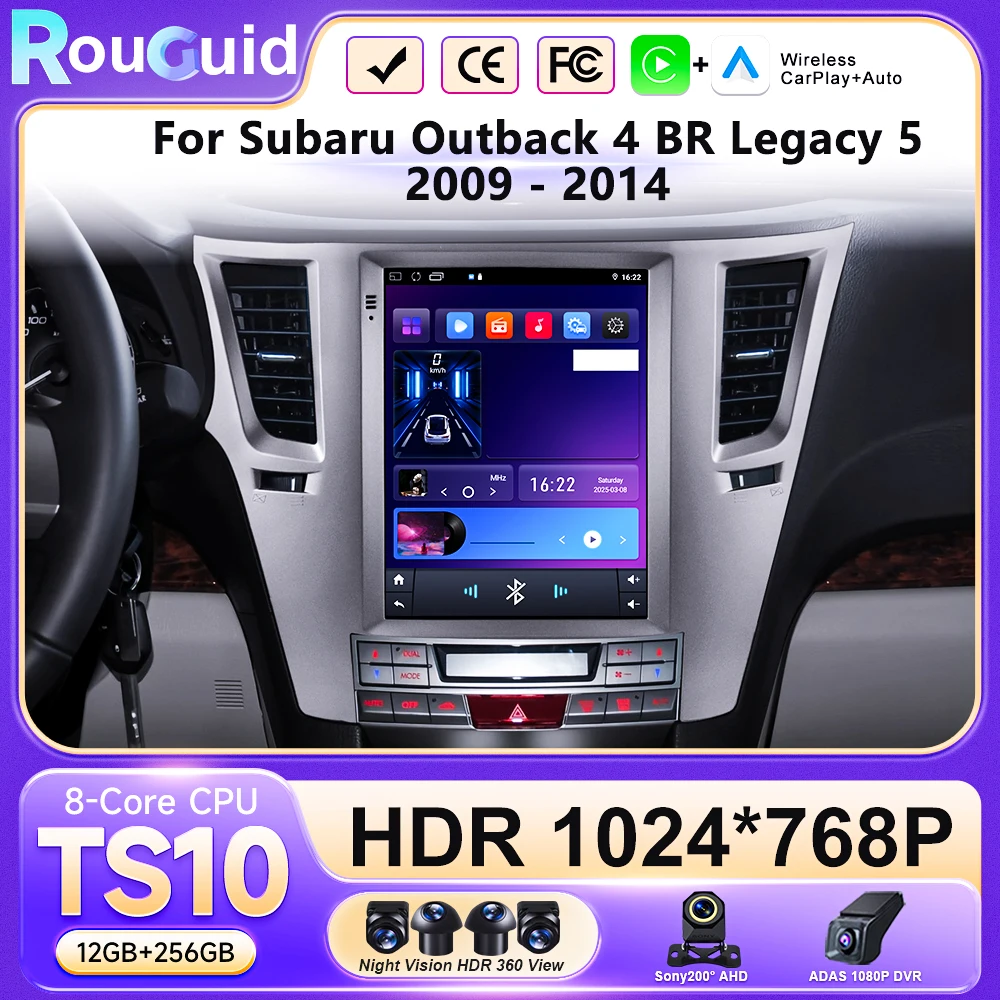 Android 16 Car Radio 9.7 inch For Subaru Outback 4 BR Legacy 5 2009 - 2014 Multimedia Video Player Navigation GPS Stereo Carplay