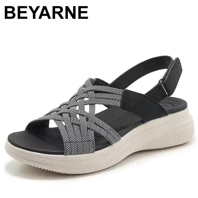 

Женская обувь больших размеров 35–42, летние модные женские туфли на танкетке, удобные нескользящие сандалии, пляжные женские сандалии