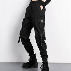 Black Fashion Korea Cargo Pants Women High Waist Baggy Tactical Sweatpants Fashion Hip Hop Harajuku Joggers Trousers Female