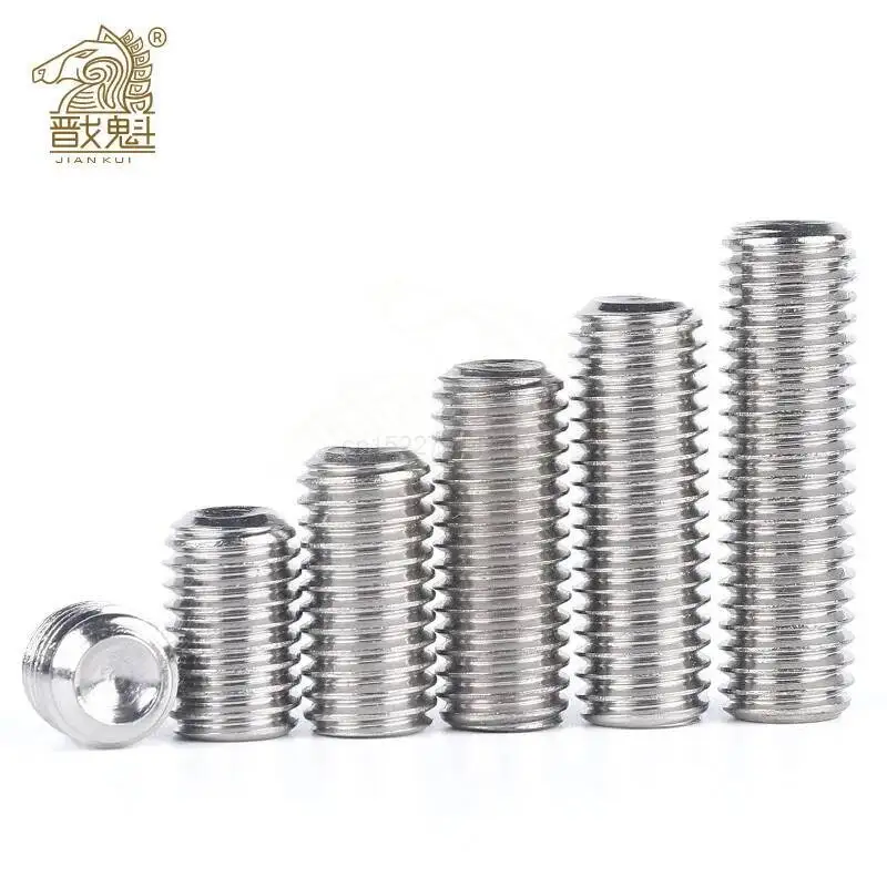 50pc M2 M2.5 M3 M3.5 M4 M5 M6 DIN916 304 stainless Black grade 12.9 steel Hex Hexagon Socket Allen Cup Point Grub Screw Set Bolt