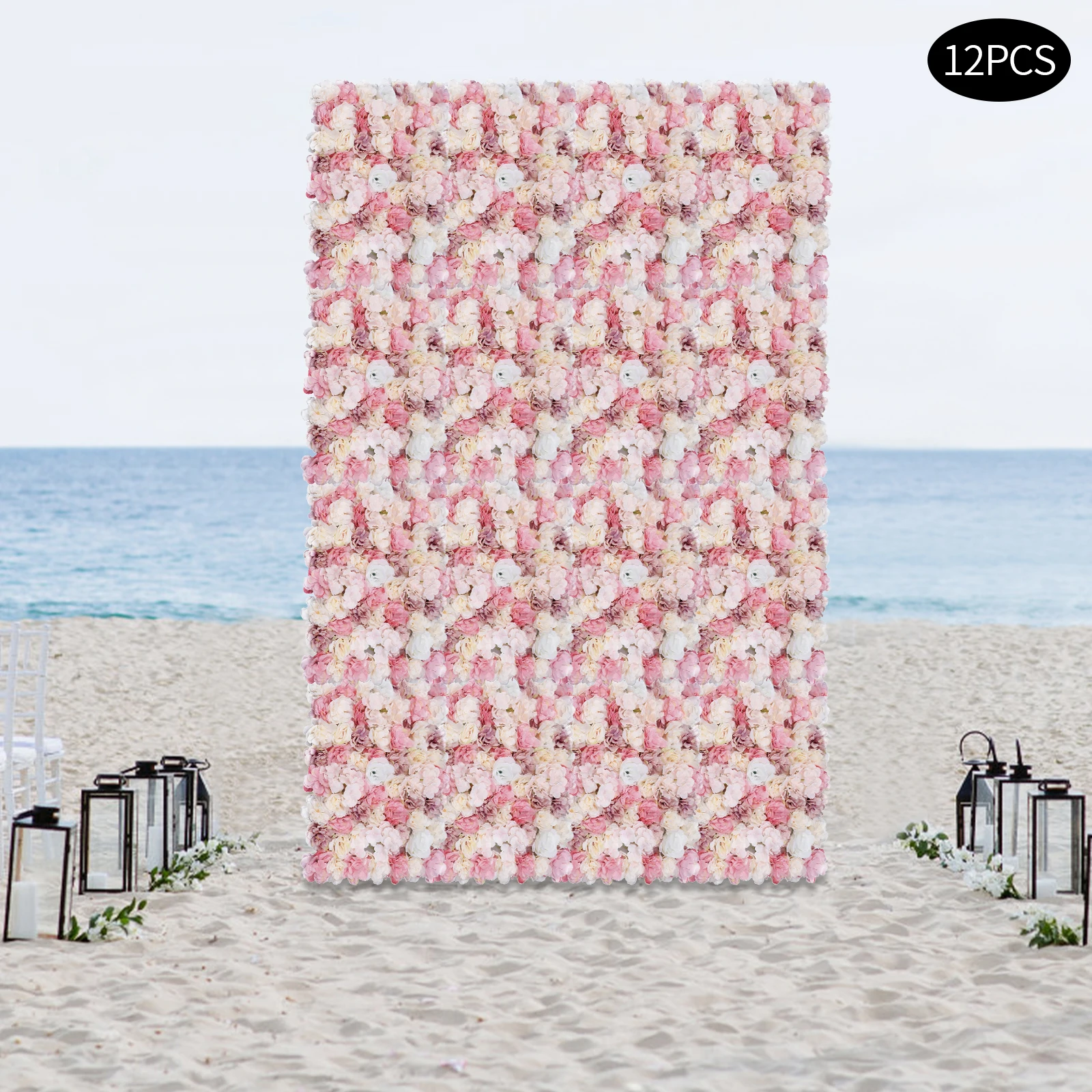 

DIY-Friendly Flower Wall Panel Set Plastic Holes Nails Easy Assembly Custom Decor With Fairy Lights Balloons Foliage