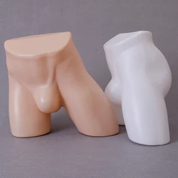 Men's Lower Body Mannequin Trunk Plastic Hip Model Men's Flat Foot Triangular Underwear Display Props White / Skin Color / Black