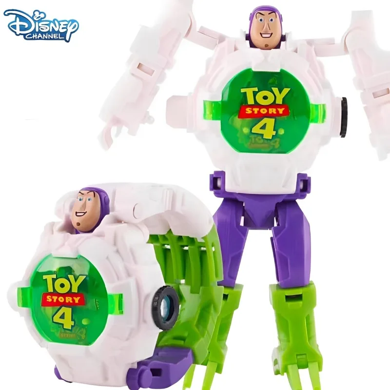 Reloj Transformable Kawaii Toy Story Disney Buzz Lightye, bonito reloj para niños, decoración de muñeca, regalo de cumpleaños y vacaciones para niños