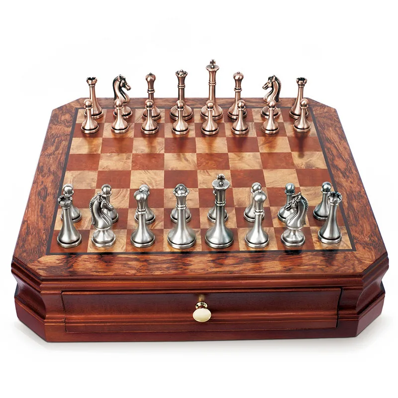 Chess, metal sub, retro metal texture, game standard configuration