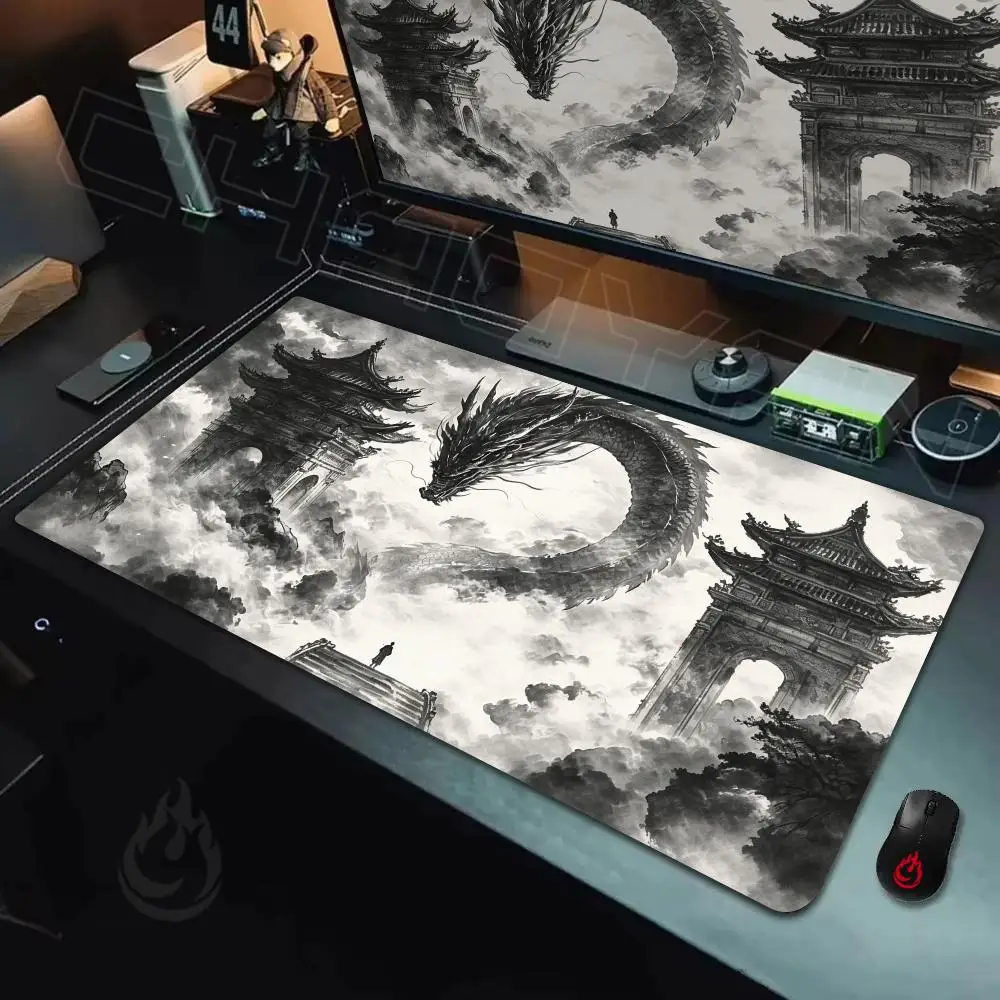 Awe-inspiring Black Dragon Mouse Pad Large Computer Office Game Table Mats Rubber Anti-slip XXL Mouse Mat HDP Long Desk Pads