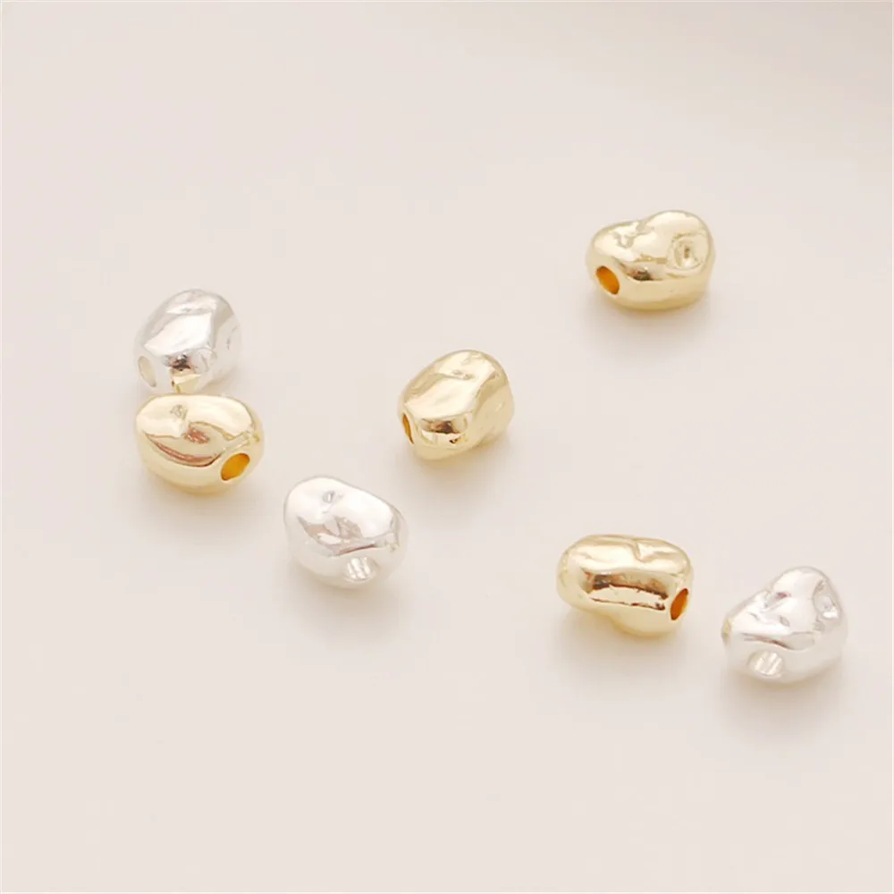 10pcs 14K Copper-Plated Spacer with Irregular Shape, Spacer Beads, Handmade Jewelry, DIY, 6x7mm