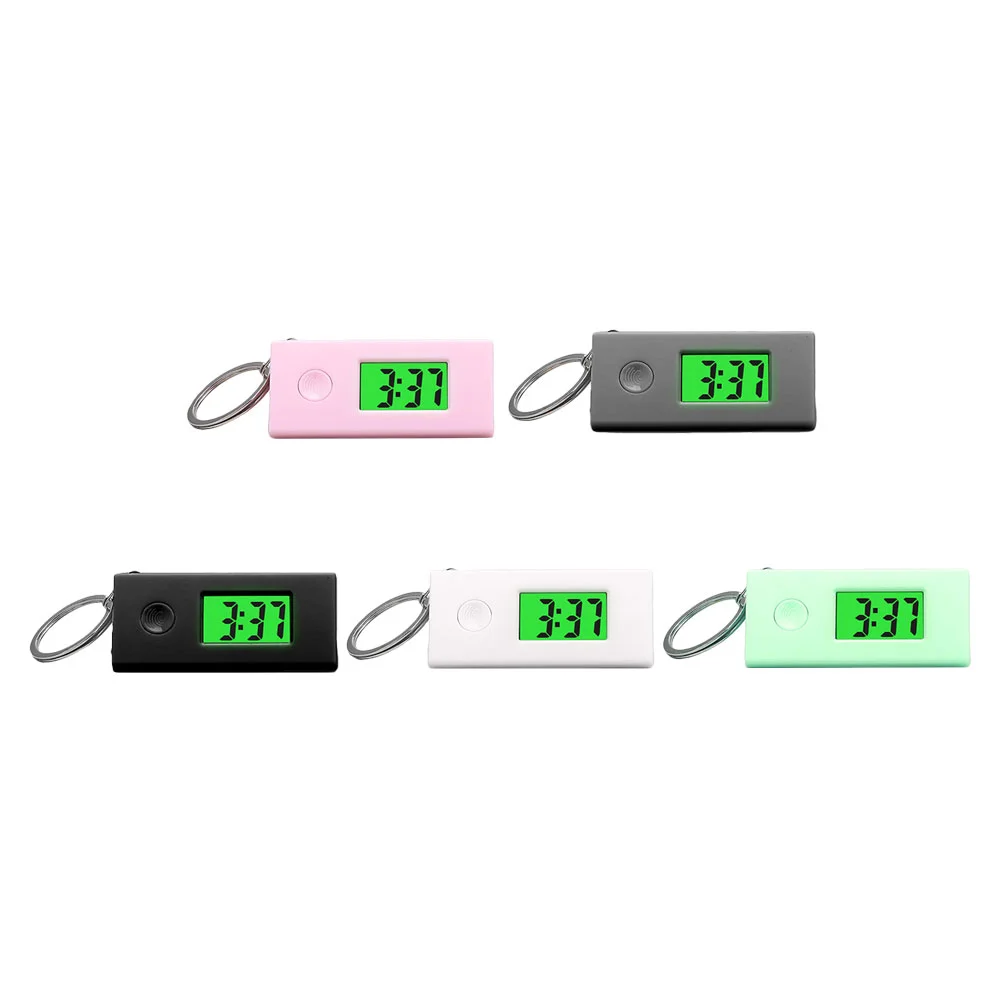 5 Pcs Silent Digital Watch Keyring Hanging Watches Students Keychain Pendant Pocket Number