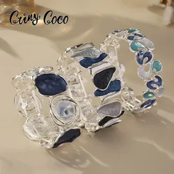 Cring Coco Fashion Bracelet Foldable and Stretchable Rose Geometric Jewelry Bracelet Zinc Alloy Bracelet Valentine's Day Gift