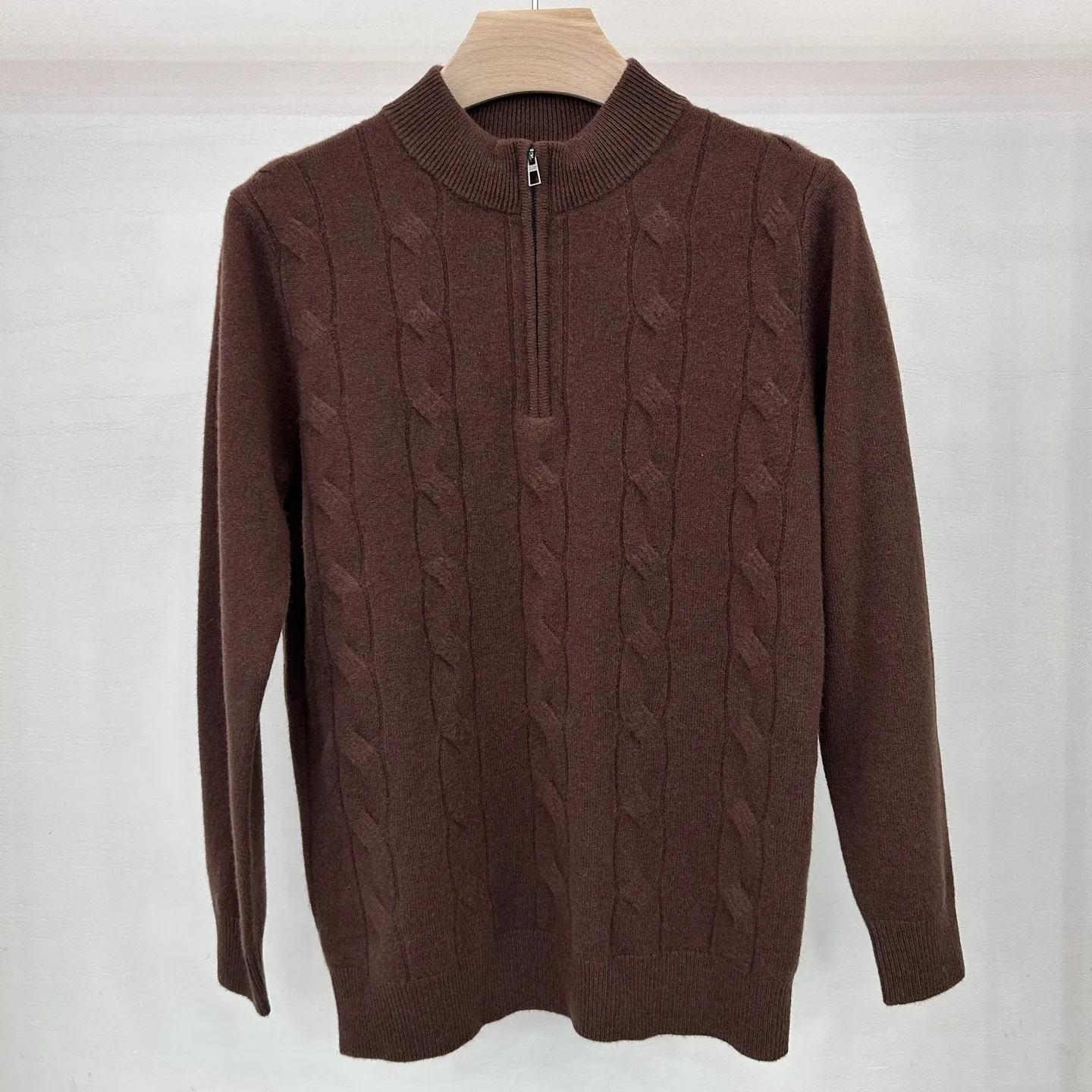 Italian LP 25 Early Autumn New Fashion Solid Color Comfortable Men's Casual Half Zipper Stand-Up Collar Long Sleeve Sweater