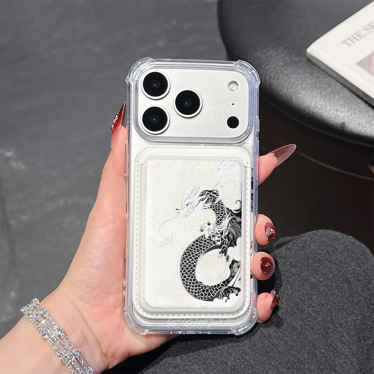 Mystic Dragon Phone Case For iPhone 17 16 15 14 13 Pro Max Plus Wallet Pocket Transparent Soft TPU for Magnetic Phone Case