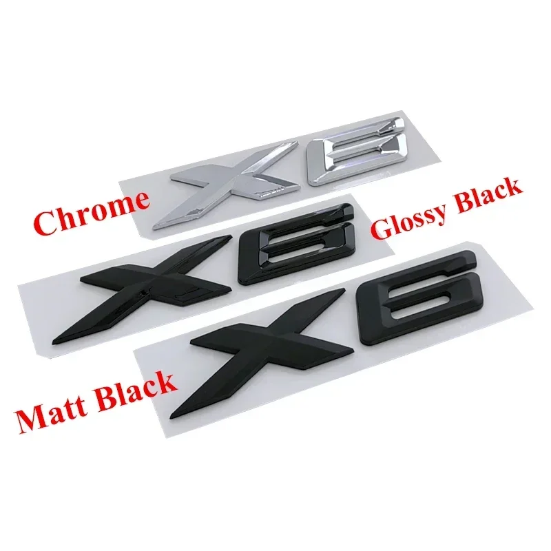 ABS 3D Chrome Black Car Rear Trunk Letters Stickers For BMW X1 X2 X3 X4 X5 X6 X7 Logo Emblem Lettering Sticker Auto Accessories