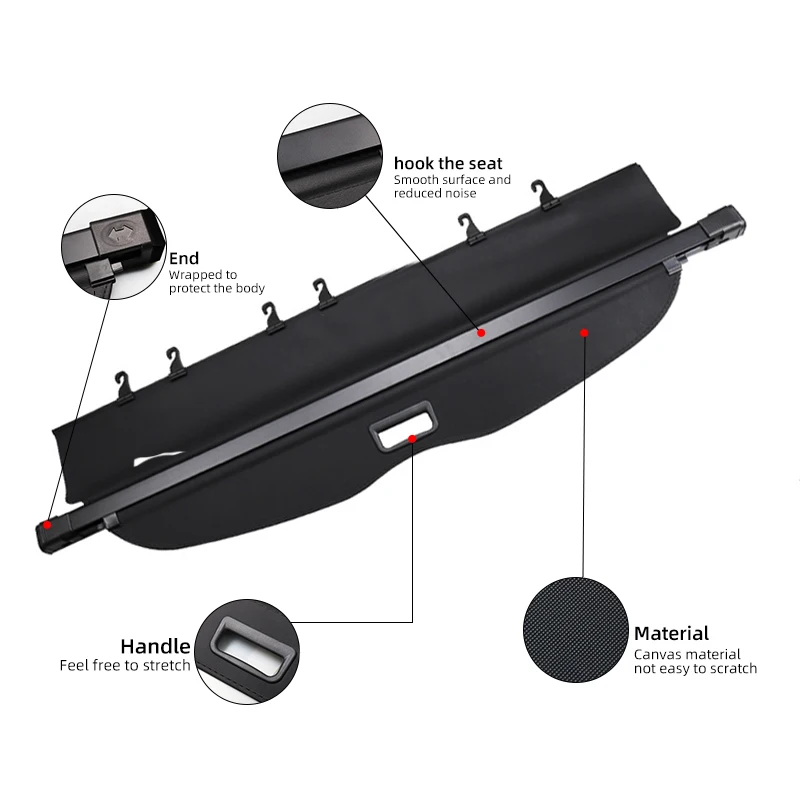 For 2006-2013 Toyota RAV4 Cargo Cover Trunk Retractable Parcel Rack Waterproof Shield Privacy Cargo Cover Auto accessories