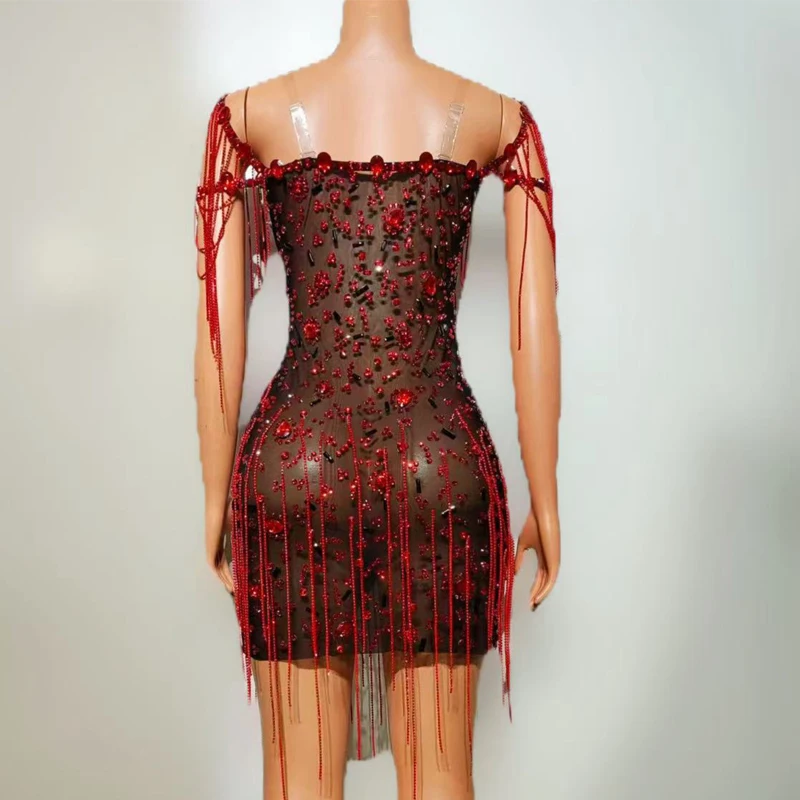 キラキラ視点ラインストーンドレス女性歌手ゴーゴー衣装ステージパフォーマンスフェスティバル衣装バー Dj Ds クラブウェア XS9340