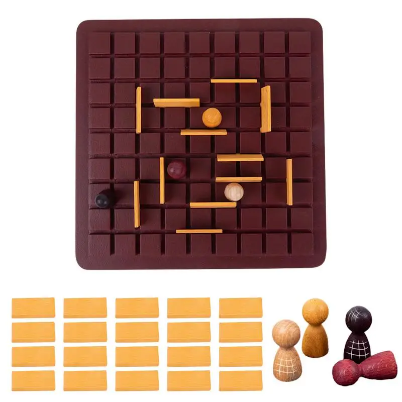 Wooden Checkers Board Game Two-Player Game Board Set Travel Portable Chess Game Sets With Chess Board Wood Chess Set Wooden