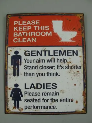 9977655-x Retro Vintage Tin Sign Please Bathroom Clean 20x25cm