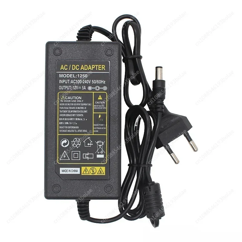 12V5A power adapter European standard US/UK /AC 110V 220V to DC 12V 5.5*2.5