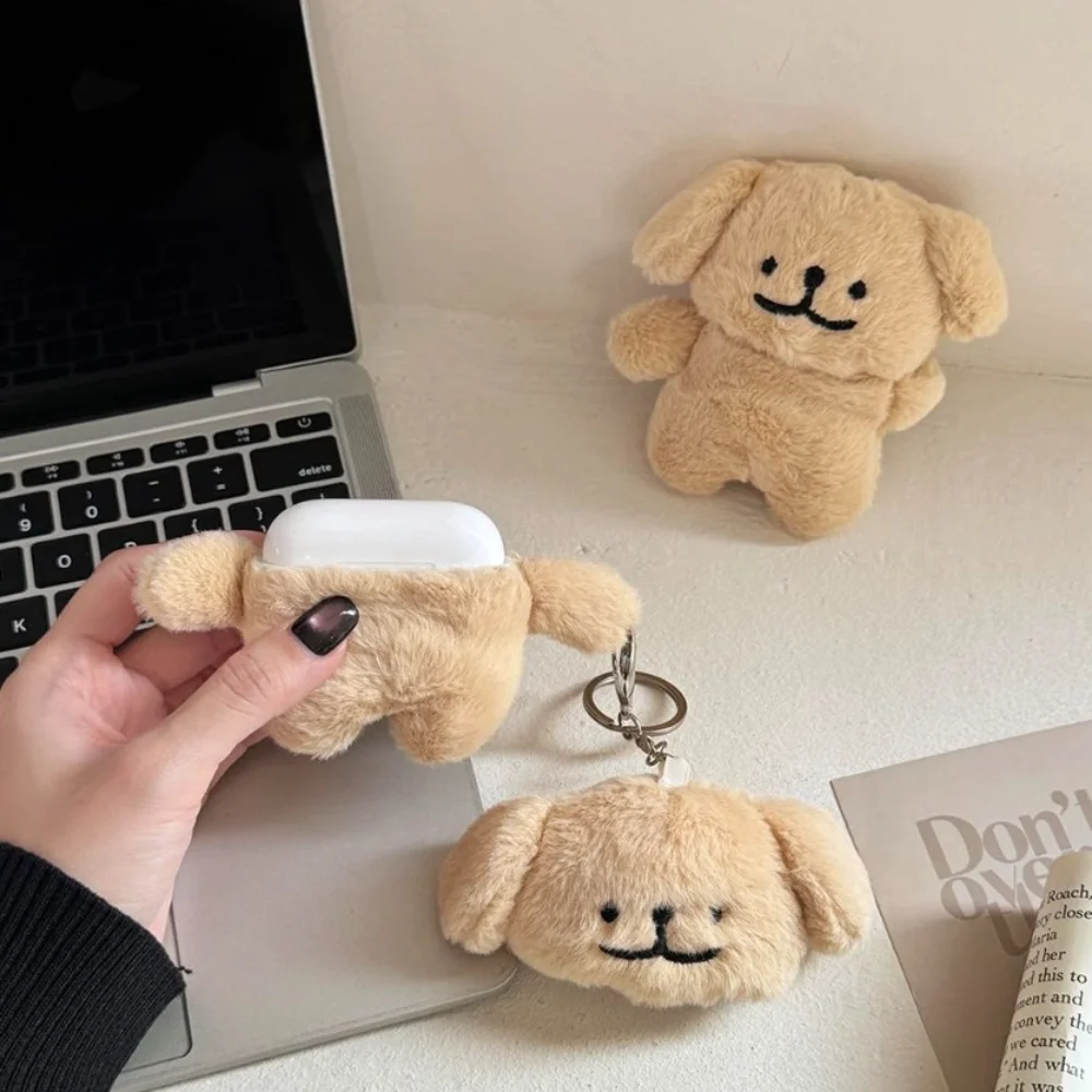 مضحك ثلاثية الأبعاد فروي حقيبة سماعة الاذن الكلب الكرتون سماعة الغطاء الواقي المضادة للسقوط مع هوك سماعة رأس بخاصية البلوتوث لينة ل AirPods