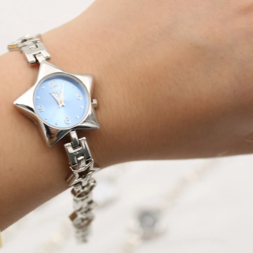 Vintage Y2K Pocket Watch Charm Bracelets Star Shape Charm Adjustable Chain Clock Pendant Zinc Alloy Bag Decoration Women